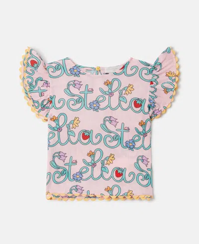 Stella Mccartney Stella Vine Cap-sleeve Top In Pink