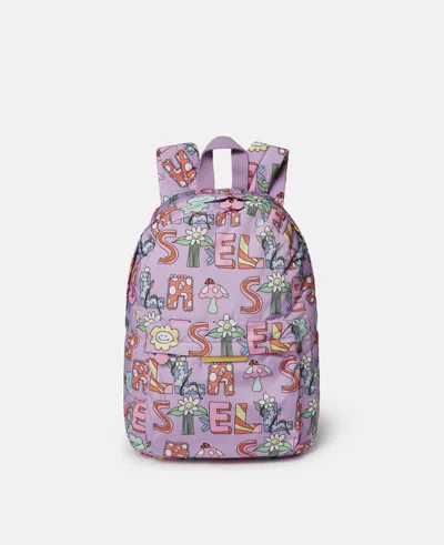 Stella Mccartney Stella Woodland Lettering Backpack In Purple