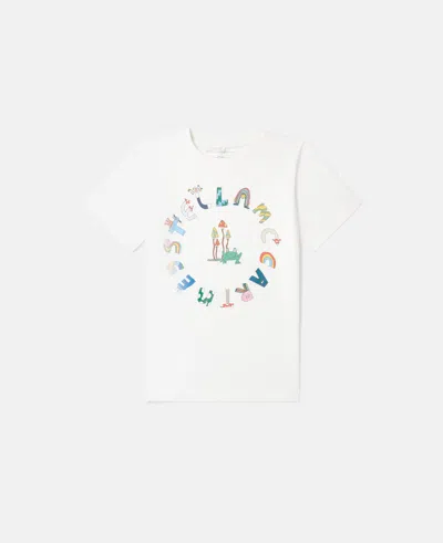 Stella Mccartney Stella Woodland Lettering Crewneck T-shirt In White