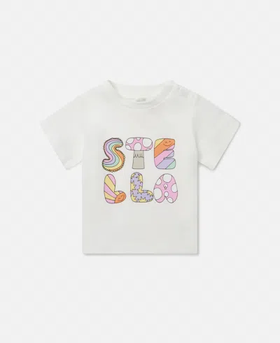 Stella Mccartney Stella Woodland Lettering Crewneck T-shirt In White