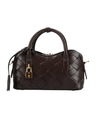Stella Mccartney Stella Woven Ryder Crossbody Bag In Chocolate Brown