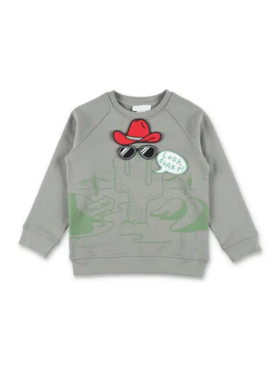 Stella Mccartney Stella-ready Mini Boys Cotton Long-sleeve T-shirt With Cactus Patch Details In Green