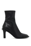 Stella Mccartney Sculpted Heel Ankle Boots With Rivet Detailing In Black