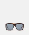 Stella Mccartney Straight-edge Square Sunglasses In Glossy Dark Havana