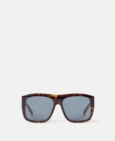 Stella Mccartney Straight-edge Square Sunglasses In Brown