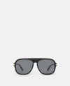 Stella Mccartney Straight-edge Sunglasses In Glossy Black And Gold