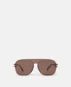 Stella Mccartney Straight-edge Sunglasses In Glossy Dark Chocolate And Gold