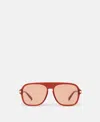 Stella Mccartney Straight-edge Sunglasses In Translucent Ginger And Gold