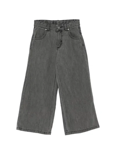 Stella Mccartney Straight Leg Denim Trousers In Gray