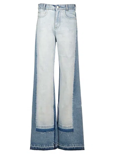Stella Mccartney Straight-leg Jeans With Contrasting Panels In Blue
