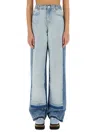 Stella Mccartney Straight-leg Jeans With Contrasting Panels In Blue