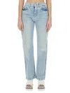 Stella Mccartney Distressed Mid-rise Straight-leg Jeans In Blue