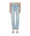Stella Mccartney Distressed Mid-rise Straight-leg Jeans In Blue