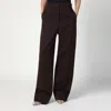 Stella Mccartney Straight Leg Trousers In Plum Wool In Black