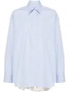 Stella Mccartney Straight-point Collar Panelled Shirt In Blue