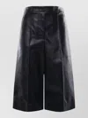 Stella Mccartney Straight Shorts Back Pocket Belt Loops Pleats In Black