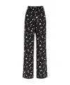 Stella Mccartney Floral-print Silk Trousers In Black