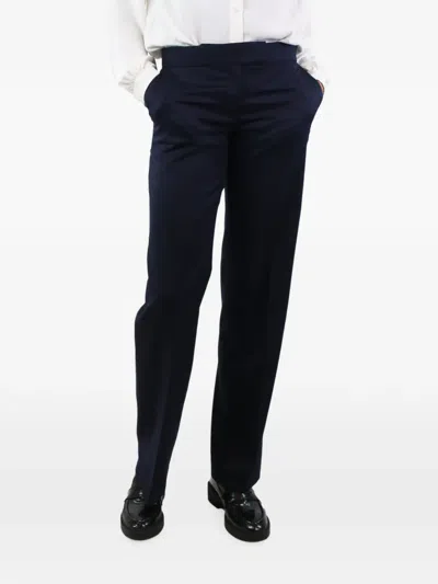 Pre-owned Stella Mccartney Straight-leg Tailored Wool Trousers In Blue