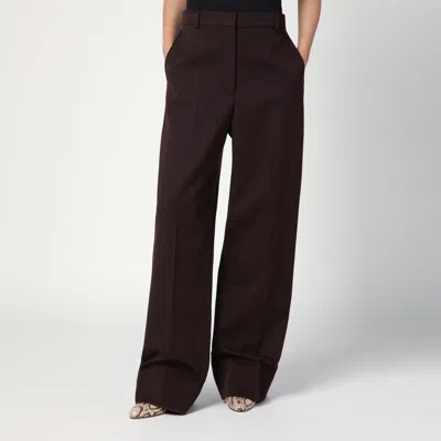Stella Mccartney Straight-leg Trousers In Wool With Tailored Finish In Brown