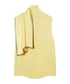 Stella Mccartney Tie Detail Draped Neckline Satin Dress In Yellow