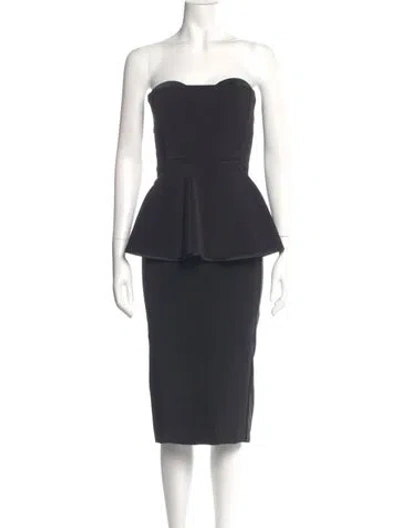 Pre-owned Stella Mccartney Strapless Knee-length Dress In Black