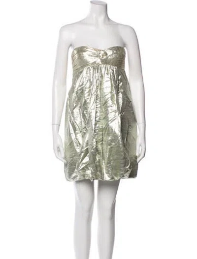 Pre-owned Stella Mccartney Strapless Mini Dress In Gold