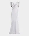 Stella Mccartney Strass Cap-sleeve Twisted Satin Gown In White