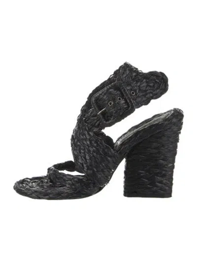 Pre-owned Stella Mccartney Straw Espadrilles In Black
