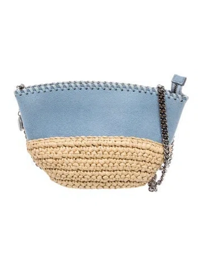 Pre-owned Stella Mccartney Straw Shoulder Bag In Blue