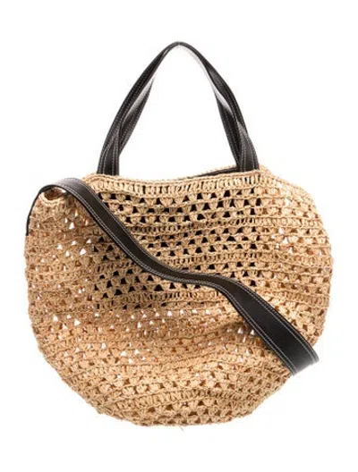 Pre-owned Stella Mccartney Straw Tote In Black/neutrals