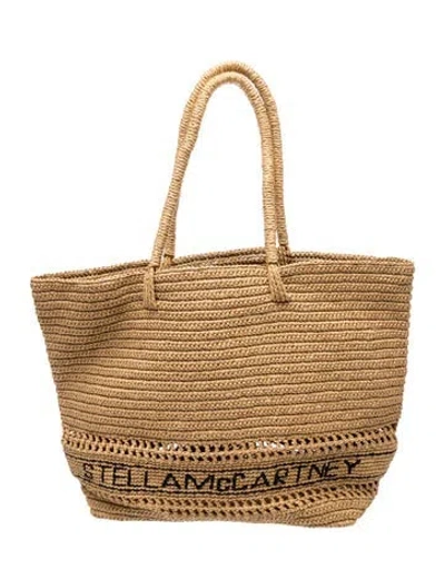 Pre-owned Stella Mccartney Straw Tote In Neutral