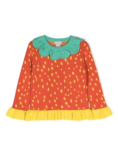 Stella Mccartney Kids Teen Girls Red Strawberry Knit Jumper