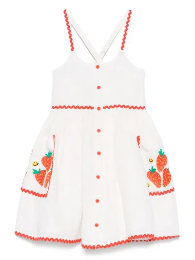 Stella Mccartney Kids' Strawberry-embroidery Dress In White