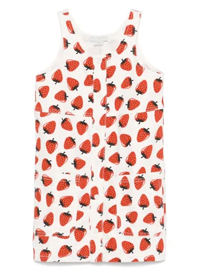 Stella Mccartney Strawberry-print Dress In 白色