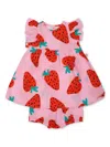 Stella Mccartney Strawberry Print Dress And Bloomers Set In Pink