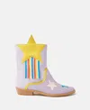 Stella Mccartney Star Pattern Western Boots In Green/pink