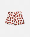 Stella Mccartney Strawberry Print Shorts In Cream/red