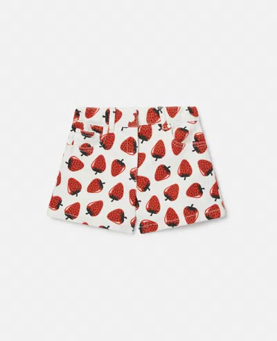Stella Mccartney Strawberry Print Shorts In Cream/red