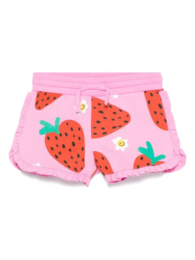 Stella Mccartney Kids' Strawberry-print Shorts In Pink