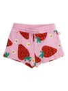 Stella Mccartney Pink Shorts For Baby Girl With Strawberry Print In Pink