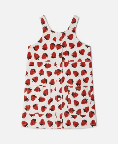 Stella Mccartney Strawberry Print Sleeveless Dress In Cream/red