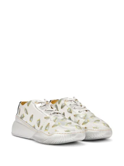 Stella Mccartney Strawberry Print Sneakers In Silver