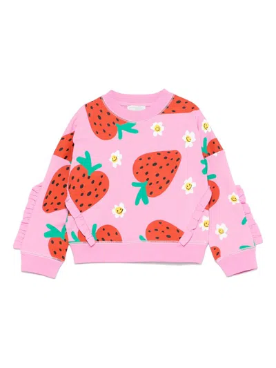 Stella Mccartney Kids Strawberry Print Sweatshirt In Mc Pink