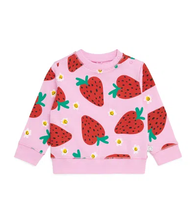 Stella Mccartney Kids' Strawberry Print Sweatshirt In Pink