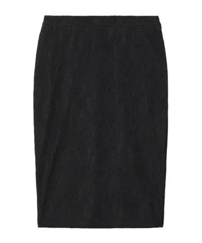 Stella Mccartney Stretch Lace Midi Skirt In Gray