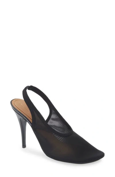 Stella Mccartney Stretch Mesh Slingback Pump In Black