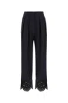 Stella Mccartney Stella Mc Cartney Navy Blue Stretch Polyester Blend Pant In Black