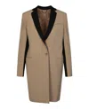 Stella Mccartney Colorblock Wool Coat In Brown
