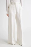 Stella Mccartney Stretch Wool Flare Leg Trousers In Cream