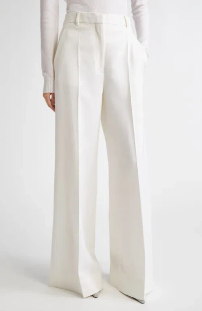 Stella Mccartney Stretch Wool Flare Leg Trousers In Cream